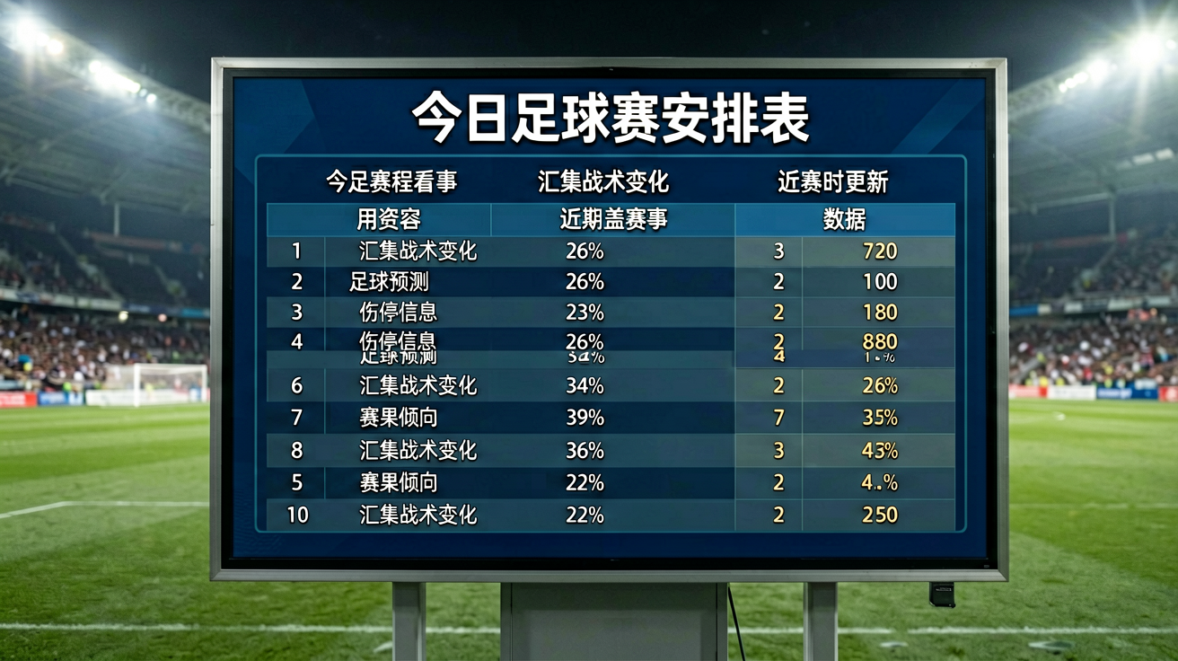 今日足球赛程安排表